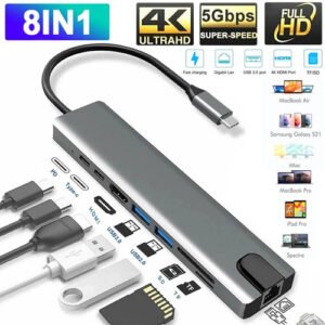 Buy 8 in 1 USB-C Hub Type C To USB 3.0 4K HDMI PD Adapter For iPhone Macbook Pro/Air – Best Price & Deal Buy 8 in 1 USB-C Hub Type C To USB 3.0 4K HDMI PD Adapter For iPhone Macbook Pro/Air – Best Price & Deal