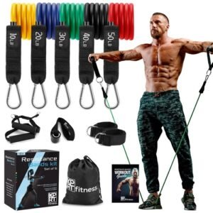 Buy XPRT Fitness 11-Piece Resistance Bands Set 150LB – Ultimate Home Gym Kit – Best Price & Deal