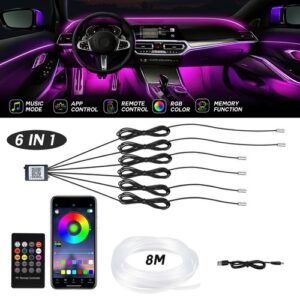 Buy LED Neon Light Trim Glow Optic Fiber Strip Car Interior Ambient Lighting Kit.APP – Best Price & Deal Buy LED Neon Light Trim Glow Optic Fiber Strip Car Interior Ambient Lighting Kit.APP – Best Price & Deal