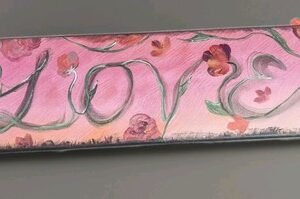 Buy Stretched Canvas Painting Original Art 6 X 24 Flowers & Love – Best Price & Deal