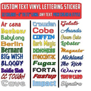 Buy Custom Text Vinyl Lettering Sticker Decal Personalized -ANY TEXT – ANY NAME – [2 – Best Price & Deal