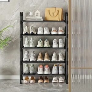 Buy 5-Layer Shoe Rack Black Shoe Storage Stand Simple Home Office Shoe Storage DIY – Best Price & Deal