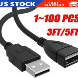Buy High-Speed USB-USB Extension Cable USB 2.0 Adapter Extender Cord Male/Female LOT – Best Price & Deal Buy High-Speed USB-USB Extension Cable USB 2.0 Adapter Extender Cord Male/Female LOT – Best Price & Deal