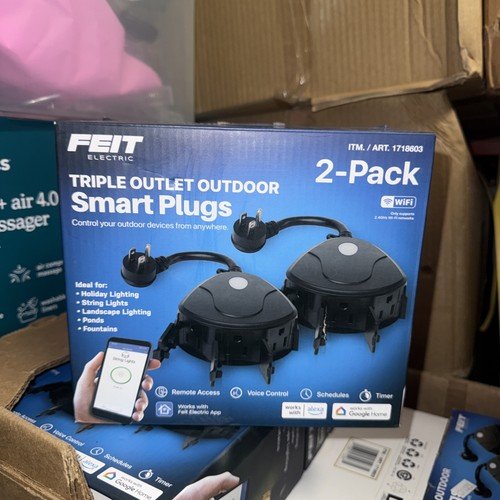 Buy Feit Electric Triple Outlet Outdoor Smart Plugs Alexa & Google Compatible 2-Pack – Best Price & Deal