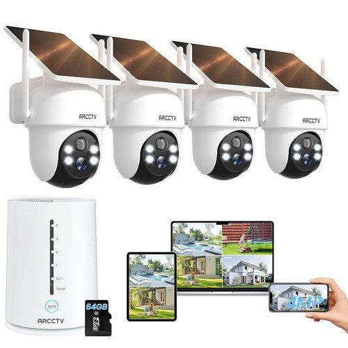 Buy ARCCTV Solar Battery Powered Wireless Security Camera System WiFiIP Outdoor Home – Best Price & Deal - Image 2