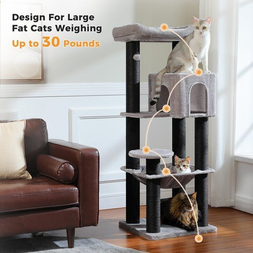 Buy PAWZ Road XL Cat Tree Tower for Large Cats (30lb) with Thick Scratching Post Toy – Best Price & Deal - Image 8