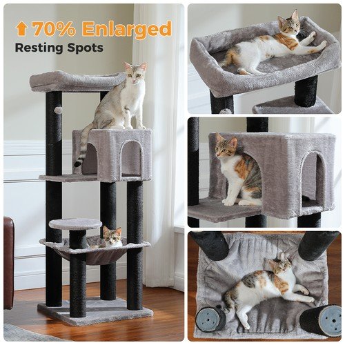 Buy PAWZ Road XL Cat Tree Tower for Large Cats (30lb) with Thick Scratching Post Toy – Best Price & Deal - Image 10