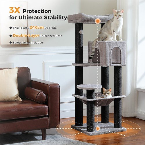 Buy PAWZ Road XL Cat Tree Tower for Large Cats (30lb) with Thick Scratching Post Toy – Best Price & Deal - Image 13