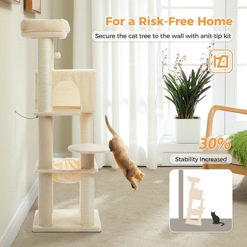 Buy PAWZ Road XL Cat Tree Tower for Large Cats (30lb) with Thick Scratching Post Toy – Best Price & Deal - Image 25