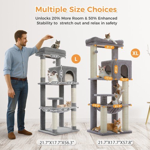 Buy PAWZ Road XL Cat Tree Tower for Large Cats (30lb) with Thick Scratching Post Toy – Best Price & Deal - Image 33