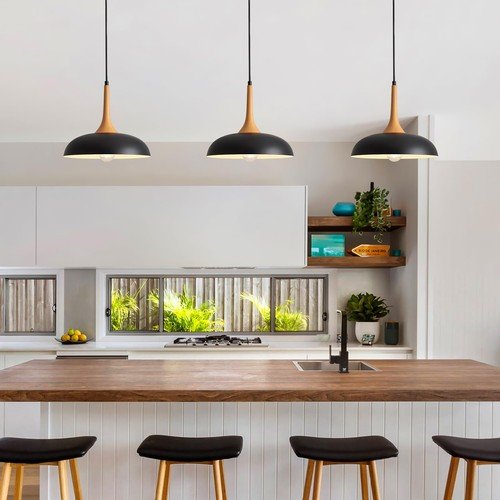 Buy Black Pendant Lights Kitchen Island,Modern Pendant Light Fixtures,Farmhouse A... – Best Price & Deal - Image 2