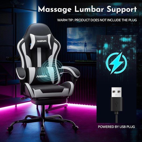 Buy Gaming Chair Ergonomic Computer Chair with Footrest and Lumbar Support PC Chair – Best Price & Deal - Image 3
