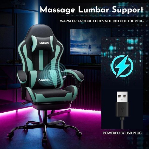 Buy Gaming Chair Ergonomic Computer Chair with Footrest and Lumbar Support PC Chair – Best Price & Deal - Image 26