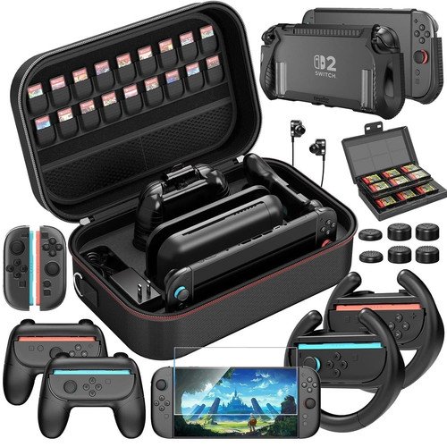 Buy For Nintendo Switch 2 Accessories Bundle w/ Switch 2 Protective Cover Bag Case B – Best Price & Deal - Image 2