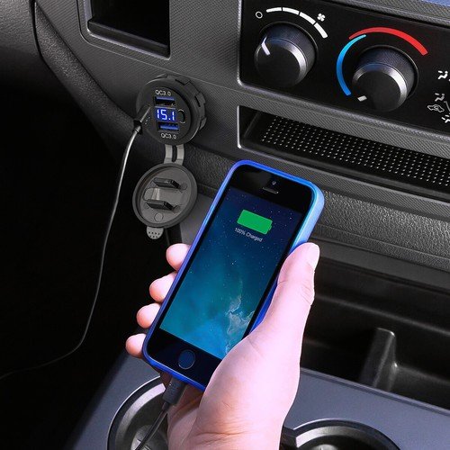 Buy 12V-24V PD+QC3.0 Dual USB Car Fast Charger Power Socket Outlet LED Voltmeter LOT – Best Price & Deal - Image 2