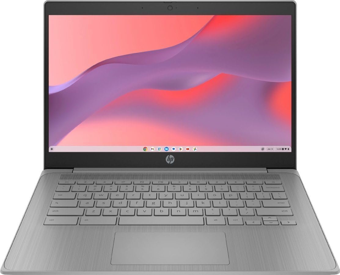 HP 2023 Chromebook Laptop, 14 Inch Display, Intel Celeron N4120 Processor, 4GB RAM, 64GB eMMC, Intel UHD Graphics 600, WiFi, Bluetooth, Chrome OS, Modern Gray - Image 2