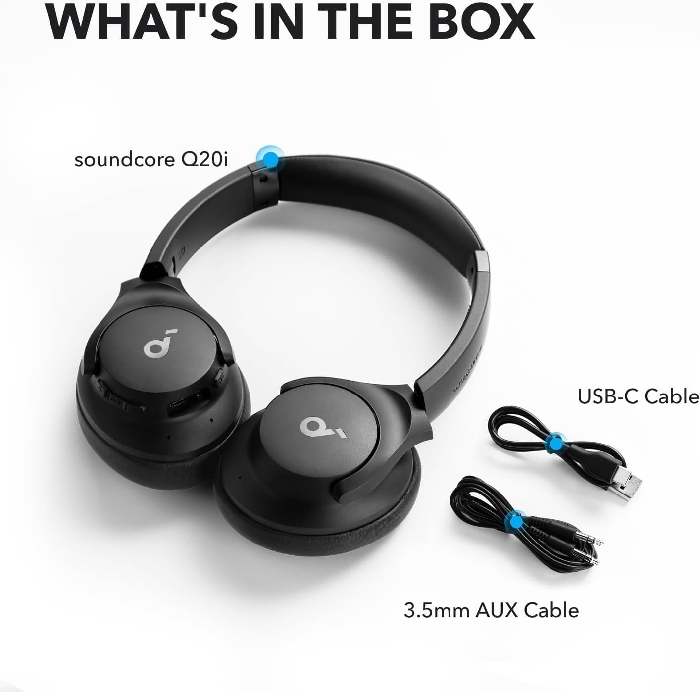 Soundcore by Anker Q20i Hybrid Active Noise Cancelling Headphones, Wireless Over-Ear Bluetooth, 40H Long ANC Playtime, Hi-Res Audio, Big Bass, Customize via an App, Transparency Mode - Image 9