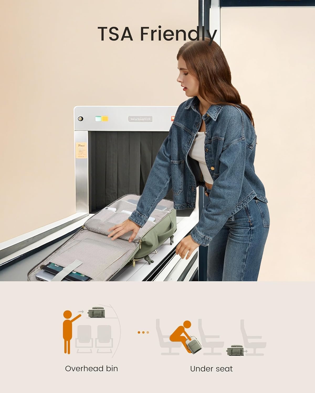 LOVEVOOK 40L Travel Backpack for Women & Men, Airline Approved Carry On Luggage with 3 Packing Cubes, TSA Overnight Bags, Waterproof Personal Item Bag, Weekender Essentials Backpacks fits 17" Laptop - Image 5