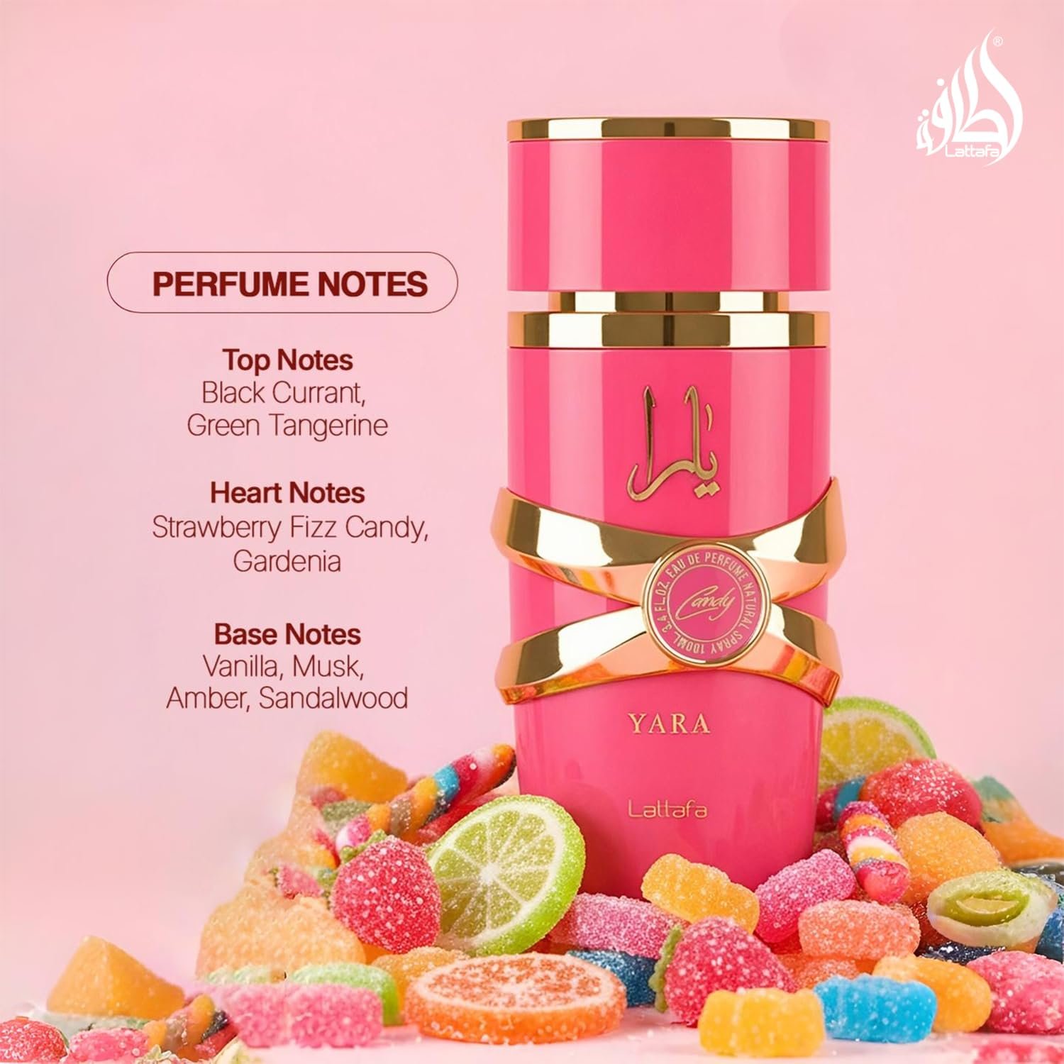 Lattafa Yara Candy - Vanilla, Fruity, Citrus, Floral - Eau de Parfum Long-Lasting Fragrance for Women, 3.40 Ounce / 100 ml - Image 3