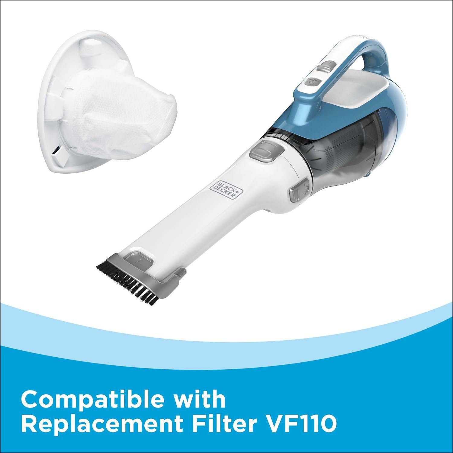 BLACK+DECKER dustbuster AdvancedClean Handheld Vacuum Cordless, Compact Home and Car Vacuum with Crevice Tool ,Rotating Nozzle and Charging Station, Large Dust Bowl (CHV1410L) - Image 6