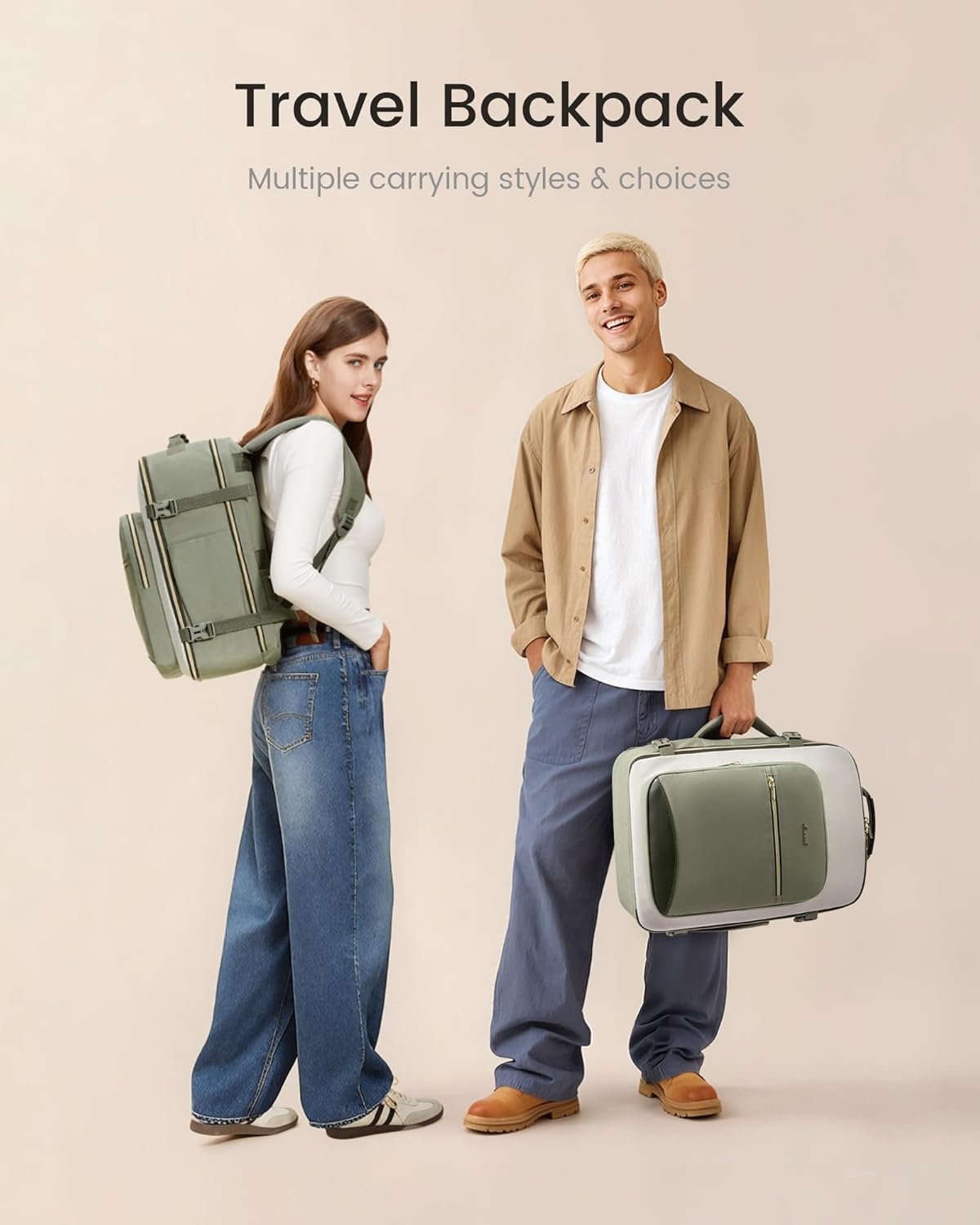 LOVEVOOK 40L Travel Backpack for Women & Men, Airline Approved Carry On Luggage with 3 Packing Cubes, TSA Overnight Bags, Waterproof Personal Item Bag, Weekender Essentials Backpacks fits 17" Laptop - Image 8