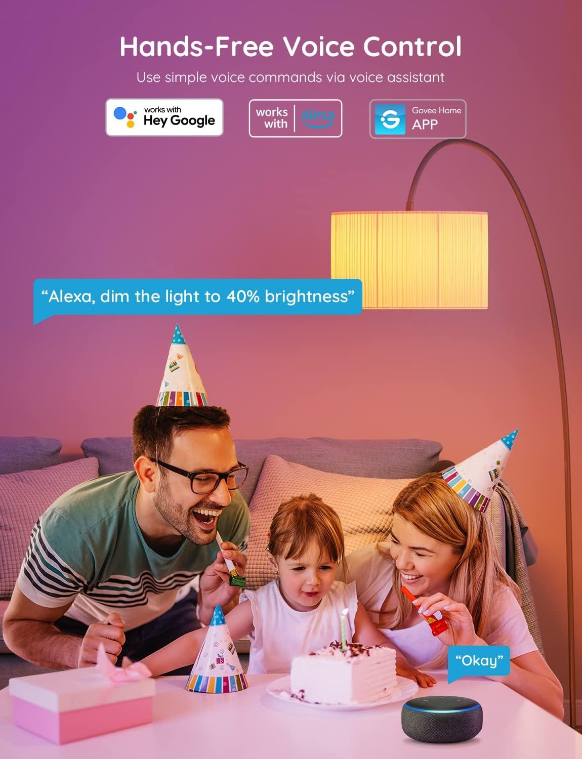 Govee Smart Light Bulbs, Color Changing Light Bulb, Work with Alexa and Google Assistant, 16 Million Colors RGBWW, WiFi & Bluetooth LED Light Bulbs, Music Sync, A19, 800 Lumens, 4 Pack - Image 5