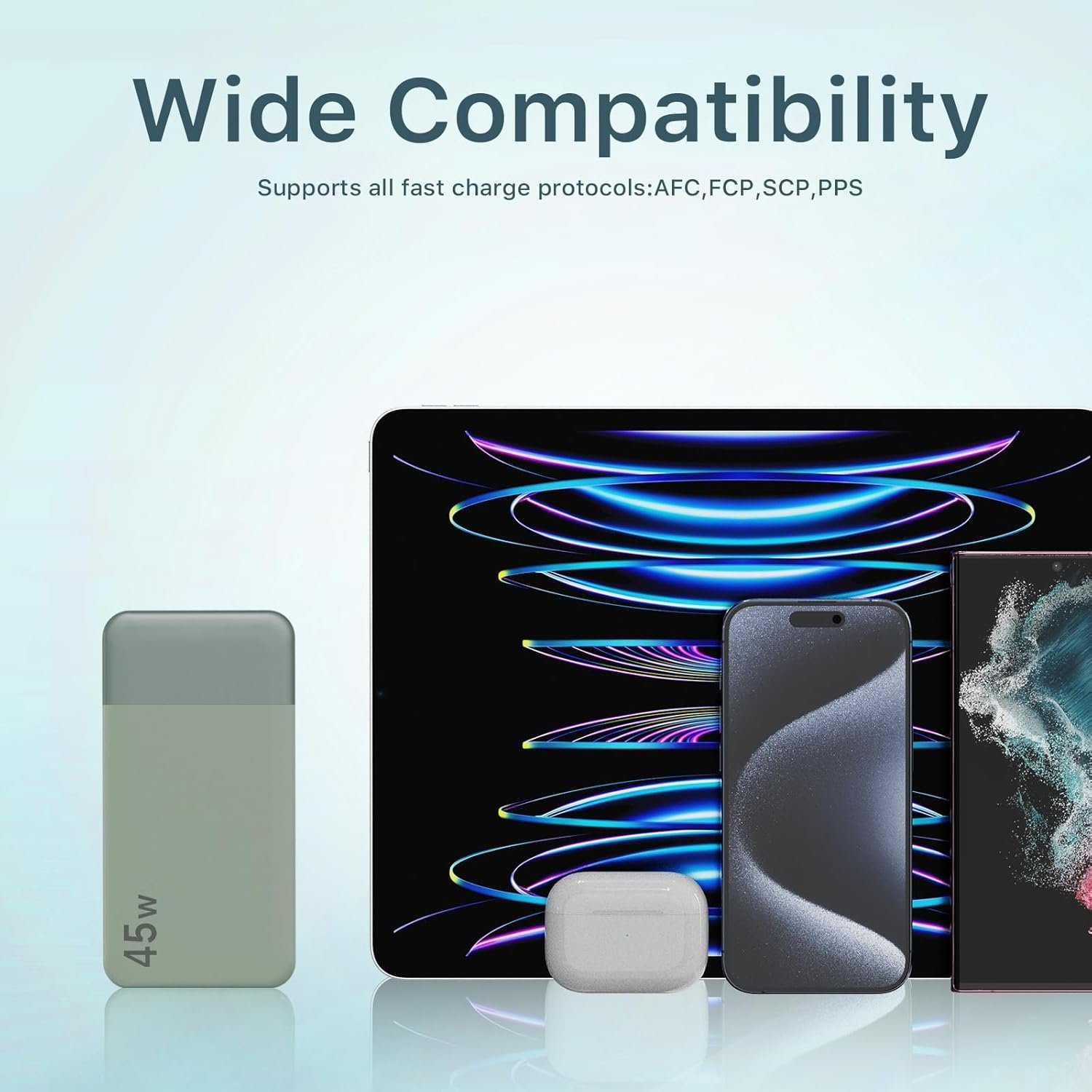 NOBIS Portable Charger, 20000mAh Power Bank, 45W Power Bank Fast Charging, Battery Pack with C to C Cable, Battery Bank with Digital Display for iPhone Android Laptop etc(Green) - Image 8