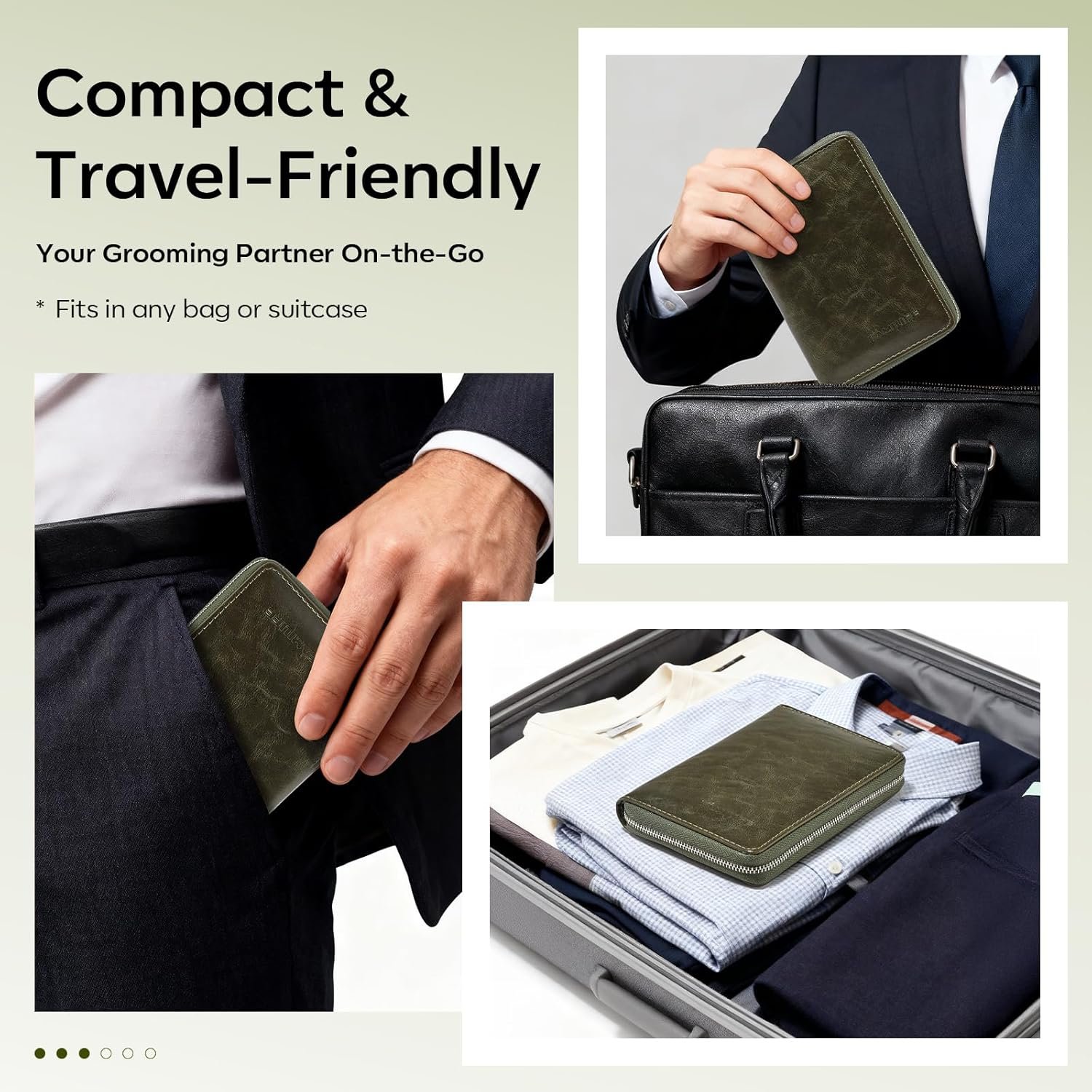 FAMILIFE Manicure Set, Professional Manicure Kit Nail Clippers Set 11 in 1 Stainless Steel Nail Pedicure Tools Kit Grooming Tool with Portable Green Leather Travel Case Luxury Gifts for Women and Men - Image 4