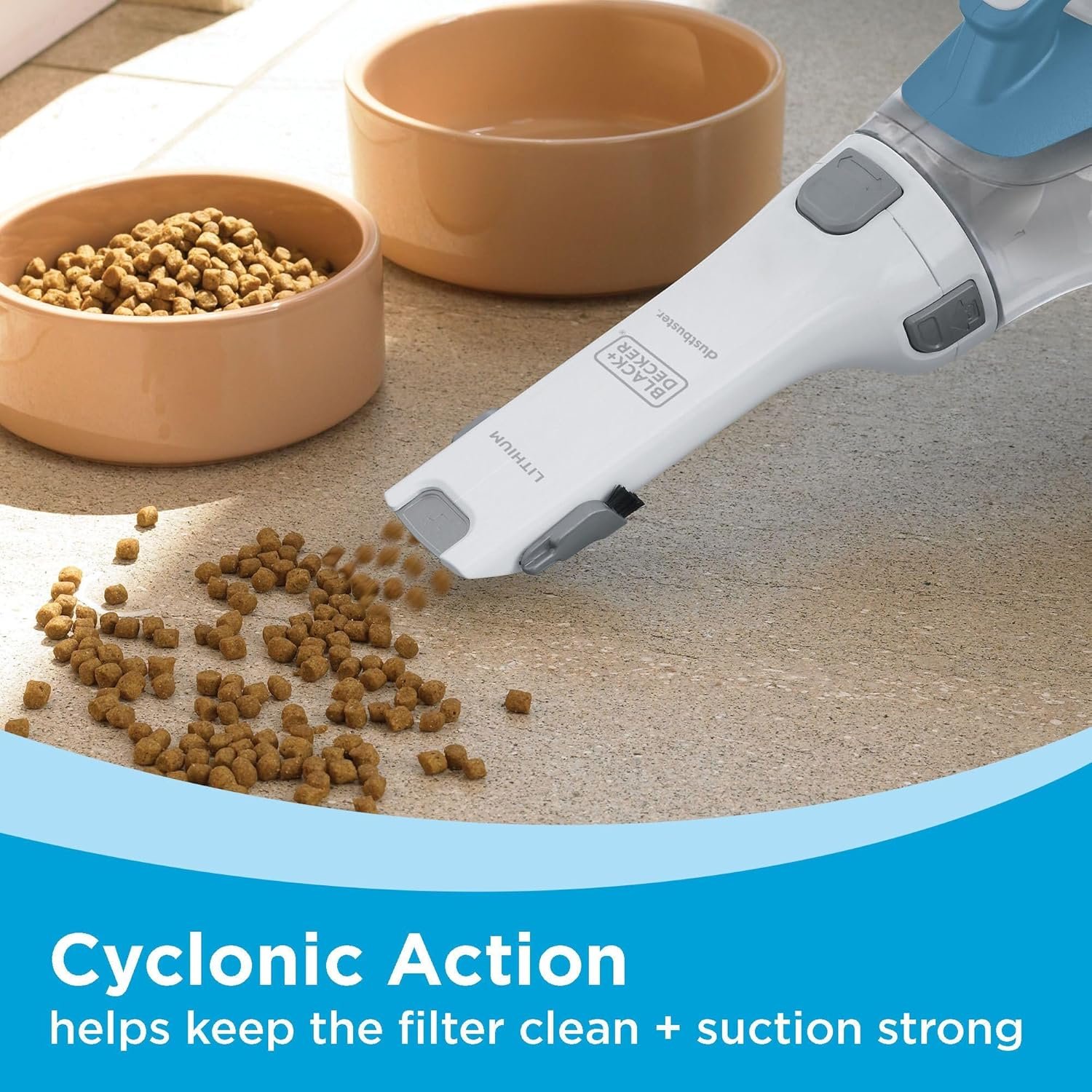 BLACK+DECKER dustbuster AdvancedClean Handheld Vacuum Cordless, Compact Home and Car Vacuum with Crevice Tool ,Rotating Nozzle and Charging Station, Large Dust Bowl (CHV1410L) - Image 9