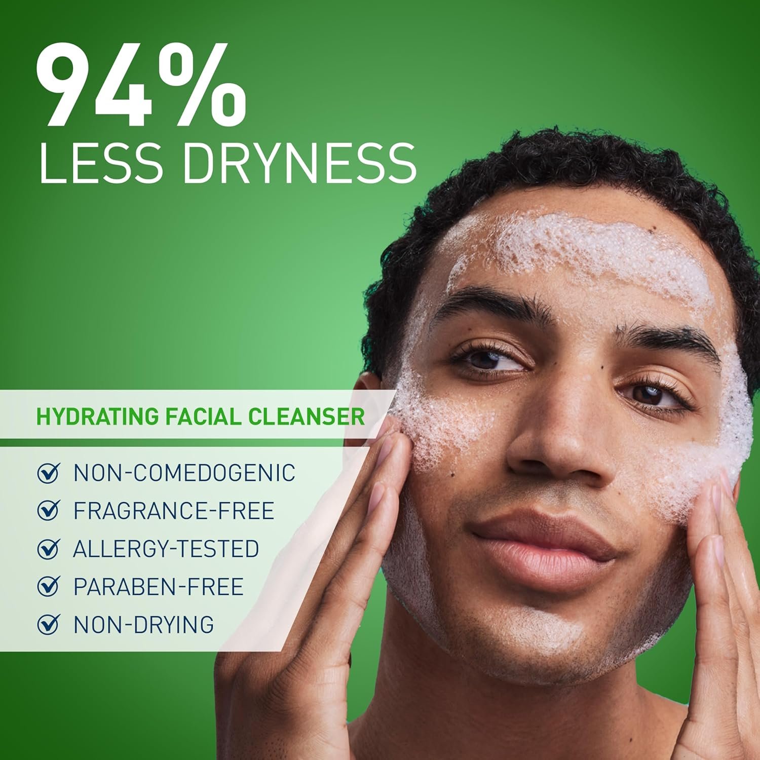 CeraVe Hydrating Facial Cleanser, Moisturizing Face Wash For Dry Skin, Hyaluronic Acid + Ceramides + Glycerin, Hydrating Cleanser For Normal To Dry Skin, National Eczema Association Certified - Image 5