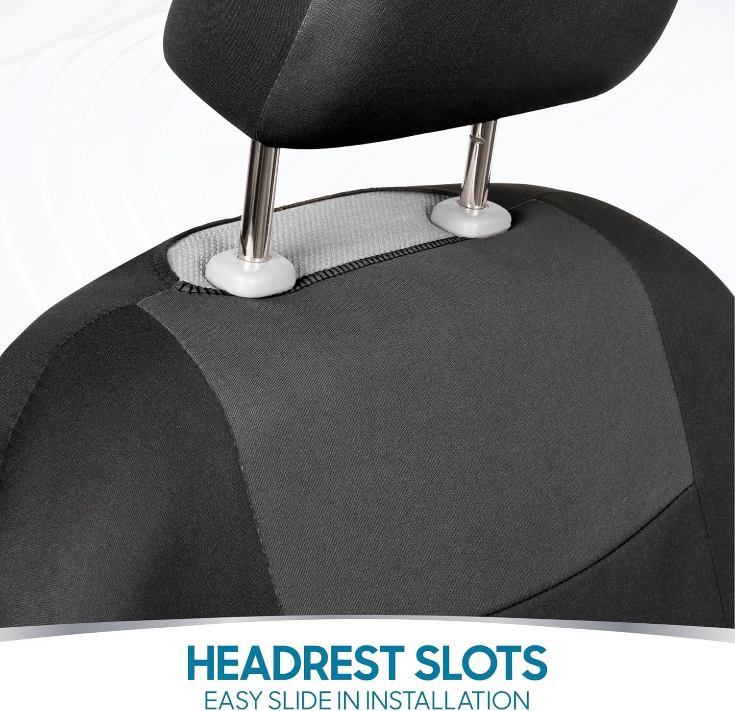 BDK PolyPro Car Seat Covers Full Set in Charcoal on Black – Front and Rear Split Bench for Cars, Easy to Install Cover Set, Accessories Auto Trucks Van SUV - Image 13