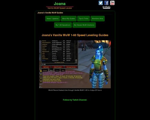 Joanas 1-60 Traditional WoW Leveling Guides