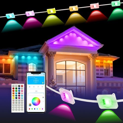 Buy 200Ft Permanent Outdoor Lights for House, App & Remote Control, RGB Smart Eaves – Best Price & Deal - Image 2