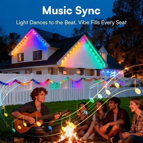 Buy 200Ft Permanent Outdoor Lights for House, App & Remote Control, RGB Smart Eaves – Best Price & Deal - Image 4