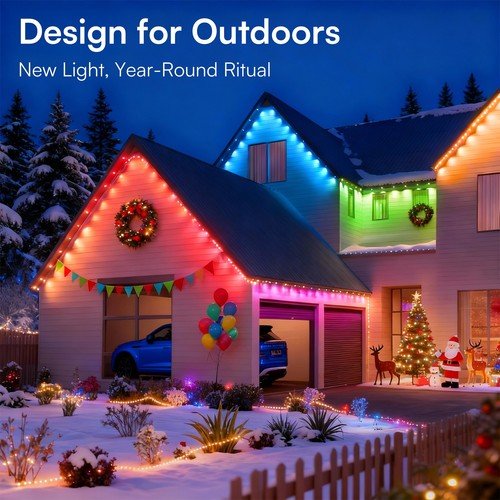 Buy 200Ft Permanent Outdoor Lights for House, App & Remote Control, RGB Smart Eaves – Best Price & Deal - Image 7