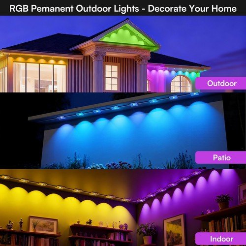 Buy 200Ft Permanent Outdoor Lights for House, App & Remote Control, RGB Smart Eaves – Best Price & Deal - Image 9