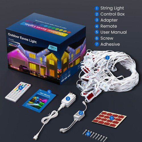 Buy 200Ft Permanent Outdoor Lights for House, App & Remote Control, RGB Smart Eaves – Best Price & Deal - Image 11