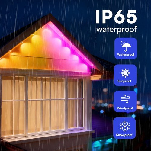Buy 200Ft Permanent Outdoor Lights for House, App & Remote Control, RGB Smart Eaves – Best Price & Deal - Image 14