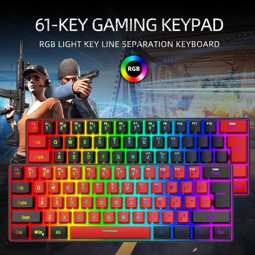 Buy 60% Wired Gaming Keyboard 61 Keys RGB Backlit Ultra-Compact Small for PC Mac – Best Price & Deal - Image 13