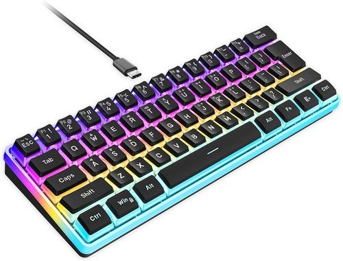 Buy 60% Wired Gaming Keyboard 61 Keys RGB Backlit Ultra-Compact Small for PC Mac – Best Price & Deal - Image 23