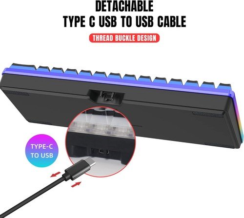 Buy 60% Wired Gaming Keyboard 61 Keys RGB Backlit Ultra-Compact Small for PC Mac – Best Price & Deal - Image 27