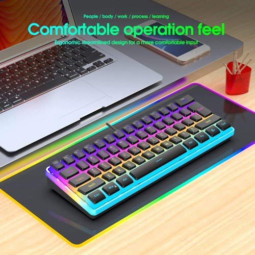 Buy 60% Wired Gaming Keyboard 61 Keys RGB Backlit Ultra-Compact Small for PC Mac – Best Price & Deal - Image 29