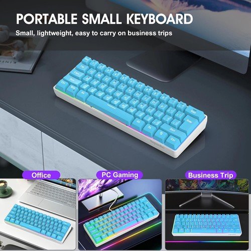 Buy 60% Wired Gaming Keyboard 61 Keys RGB Backlit Ultra-Compact Small for PC Mac – Best Price & Deal - Image 37