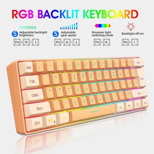 Buy 60% Wired Gaming Keyboard 61 Keys RGB Backlit Ultra-Compact Small for PC Mac – Best Price & Deal - Image 41