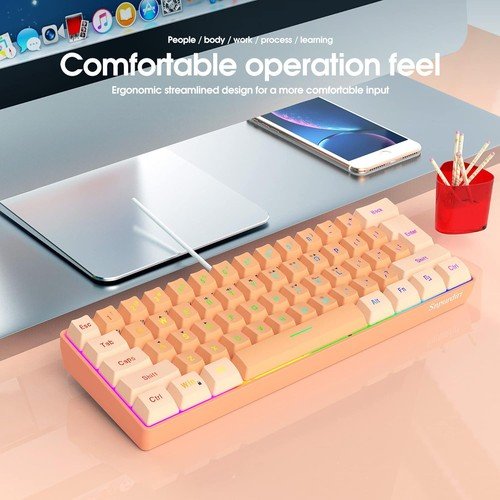 Buy 60% Wired Gaming Keyboard 61 Keys RGB Backlit Ultra-Compact Small for PC Mac – Best Price & Deal - Image 45