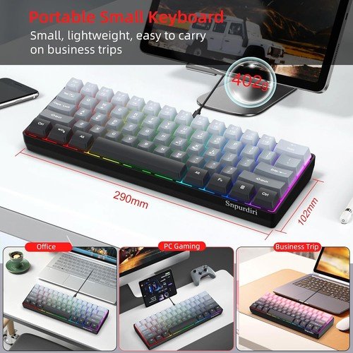 Buy 60% Wired Gaming Keyboard 61 Keys RGB Backlit Ultra-Compact Small for PC Mac – Best Price & Deal - Image 55
