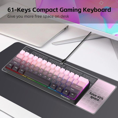 Buy 60% Wired Gaming Keyboard 61 Keys RGB Backlit Ultra-Compact Small for PC Mac – Best Price & Deal - Image 58