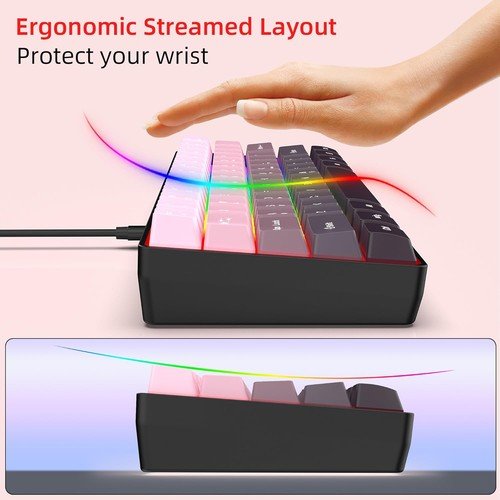 Buy 60% Wired Gaming Keyboard 61 Keys RGB Backlit Ultra-Compact Small for PC Mac – Best Price & Deal - Image 60