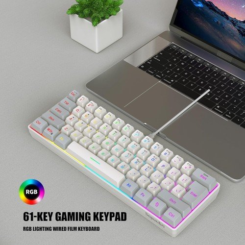 Buy 60% Wired Gaming Keyboard 61 Keys RGB Backlit Ultra-Compact Small for PC Mac – Best Price & Deal - Image 72