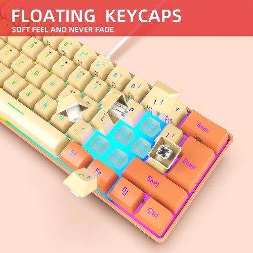 Buy 60% Wired Gaming Keyboard 61 Keys RGB Backlit Ultra-Compact Small for PC Mac – Best Price & Deal - Image 85